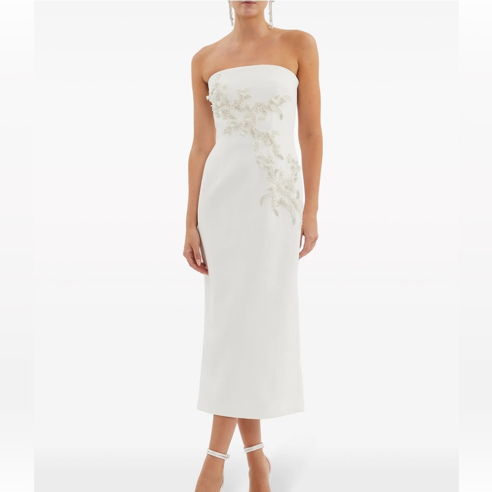 Rebecca Vallance Tove Embroidered Midi Dress